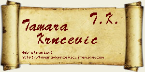 Tamara Krnčević vizit kartica